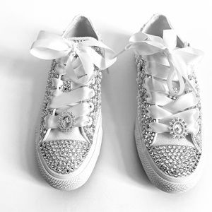 NEW!  CONVERSE CHUCK TAYLOR’S EMBELLISHED WITH RHINESTONES BY DANICE HILLARY